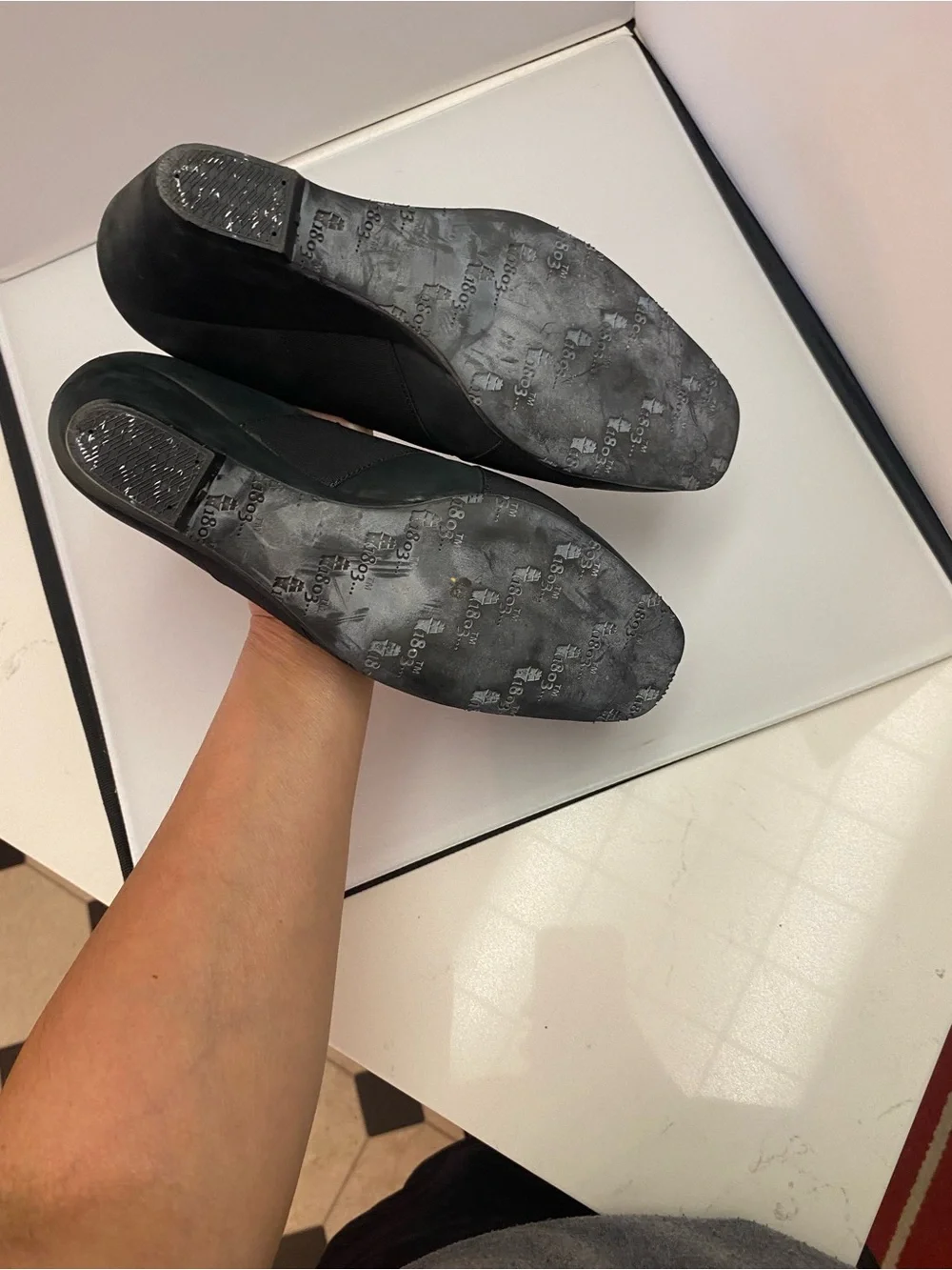 Women’s Black Wedge Slip-On Shoes suede Sz 37